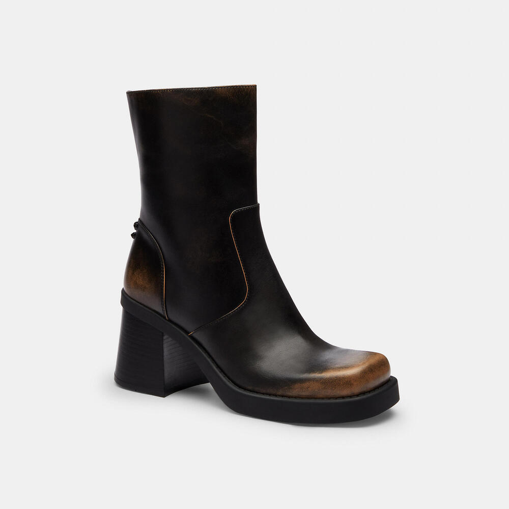 Coach Sculpted C Bootie Shoes In Loved Leather Size 11 (never worn before)
